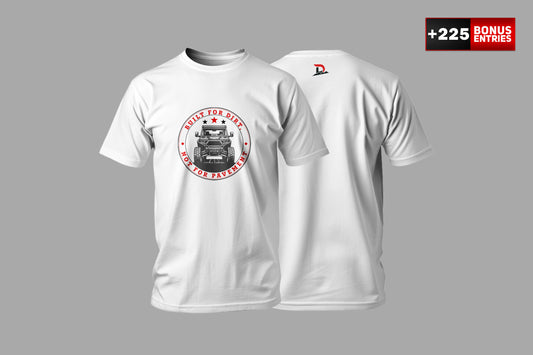Classic White T-Shirt "Built For Dirt, Not For Pavement" - Crew Neck - Unisex