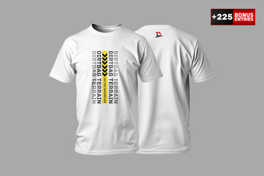 Classic White T-Shirt "Dirt First, Questions Later" - Crew Neck - Unisex