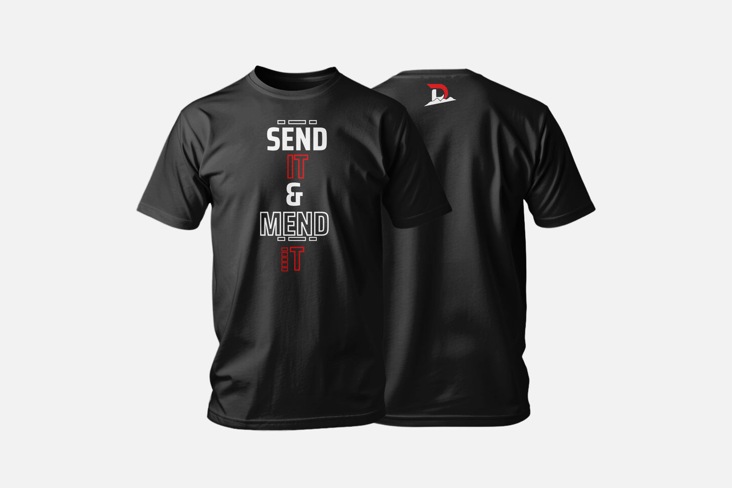 Classic White T-Shirt "Send It & Mend It" - Crew Neck - Unisex